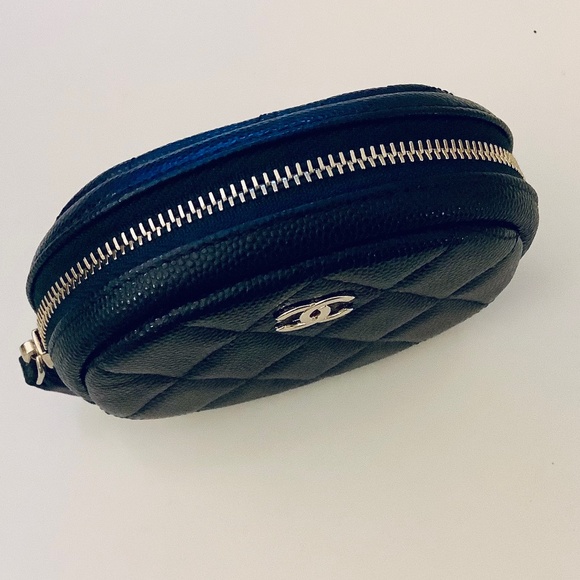 CHANEL NIB Caviar Quilted Zip Around Classic O-Coin Purse (Navy) - Picture 7 of 12